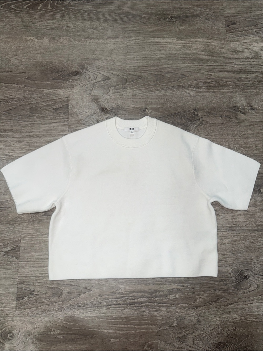 Uniqlo White Short-Sleeve Boxy Crewneck Tee